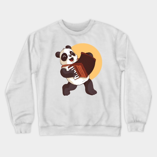 Panda Playing Accordion Crewneck Sweatshirt by madeinchorley